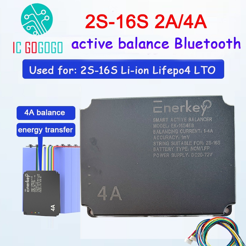 1mv 2A 4A Active Balancer 2S đến 16S 15S 48V Li-ion ion Lifepo4 LTO Pin Cell Bluetooth APP Cân bằng 