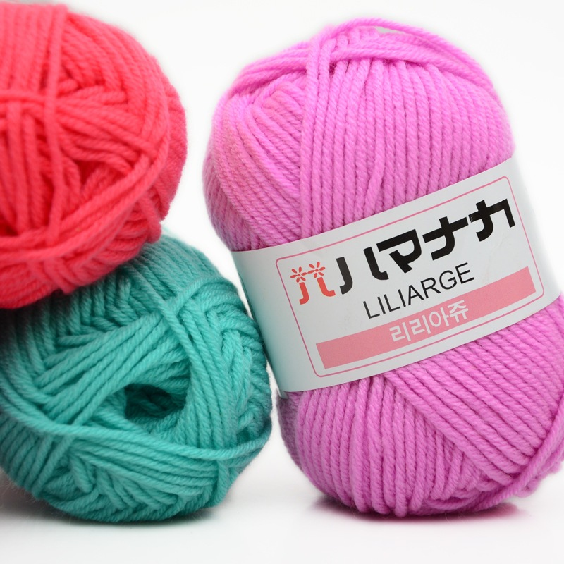 63 Màu 4Ply Bé Sợi Móc Đan Sữa Siêu Mềm Sợi Cotton Đan Sợi Len