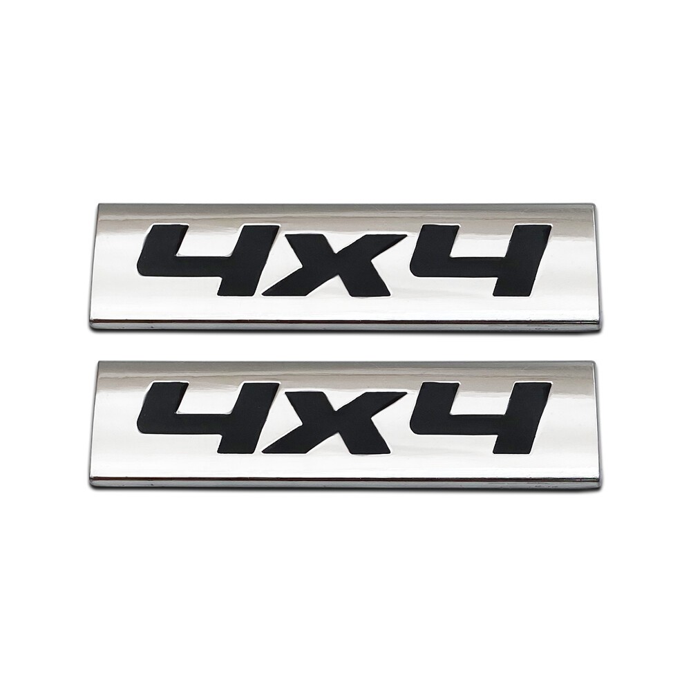 {Sẵn Sàng} 2 Gói Huy Hiệu Logo 4x4 Kim Loại Màu Đen Mạ Chrome Fender Xe 4wd Huy Hiệu awd Thân Xe SUV