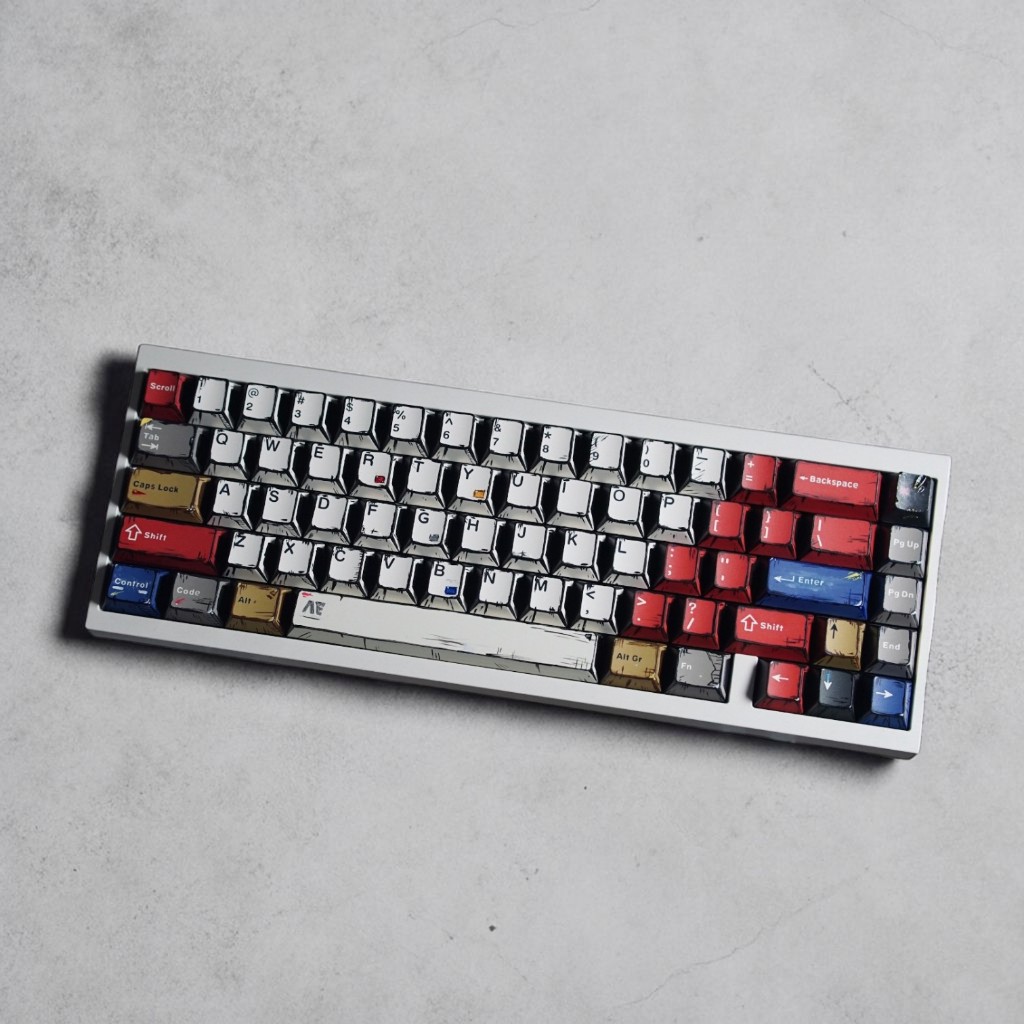 Manga Hỗn hợp keycaps nhẹ hồ sơ anh đào Năm mặt DYE SUB PBT 143 phím keycap