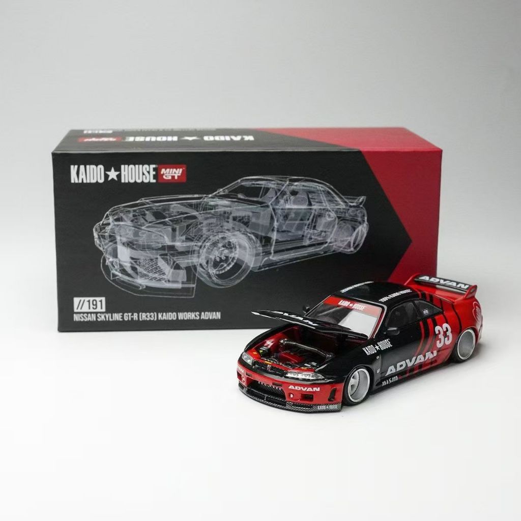 KaidoHouse + MINIGT 1: 64 #191尼桑GTR Mẫu xe hợp kim R33 ADVAN