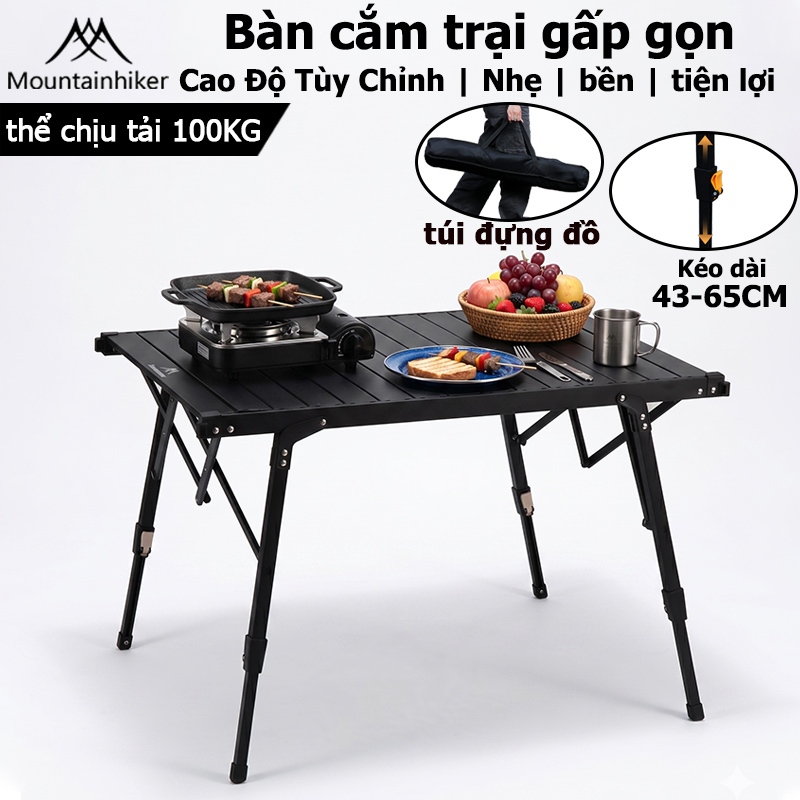 Bàn Camping Gấp Gọn | mountainhiker Gấp Gọn Tiện Lợi | Bàn Xếp Đa Năng | Camping Du Lịch-SZK1299