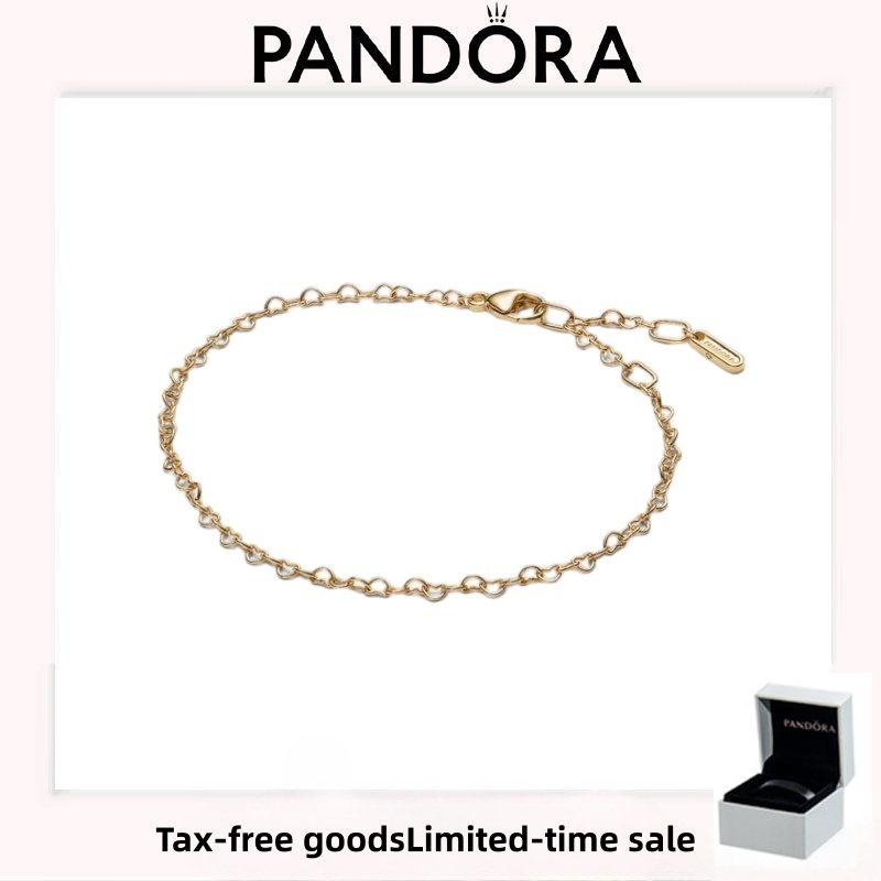 Phụ kiện PANDORA (Có hộp) Quà tặng tình yêu ngày lễ sang trọng chất lượng cao Pandora Era Linked Hea