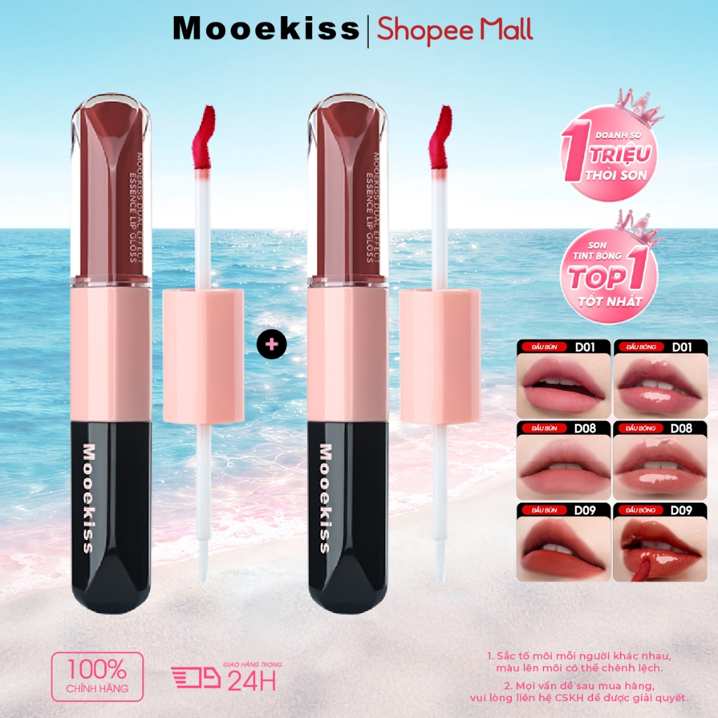 [KOL Combo 2] Combo 2 son Mooekiss thiết kế hai đầu đa năng, kết hợp lớp lì và lớp bóng trong cùng sản phẩm | BigBuy360 - bigbuy360.vn