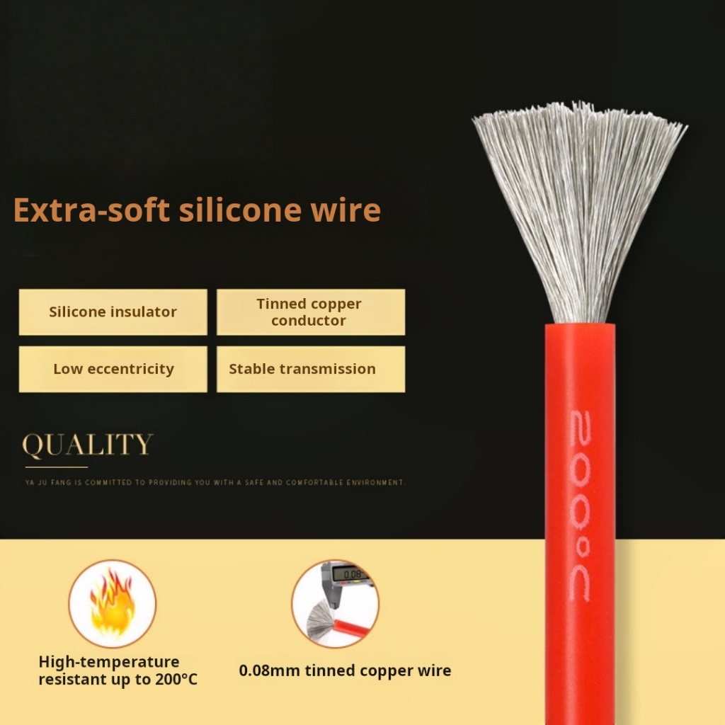 30AWG --8AWG đặc biệt mềm dây silicon tiêu chuẩn Mỹ chịu nhiệt độ cao mô hình năng lượng mới dây máy