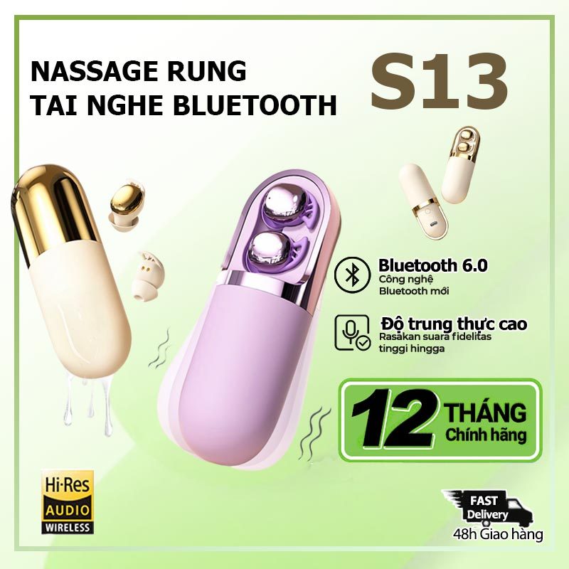 Tai Nghe Bluetooth Không Dây S13 V6.0 Với Máy Mát Xa Rung Mặt Chức Năng Massage 3 Cấp Điều Khiển Cảm Ứng Type-C Sạc Nhanh Du Lịch Làm Đẹp Quà Tặng | BigBuy360 - bigbuy360.vn