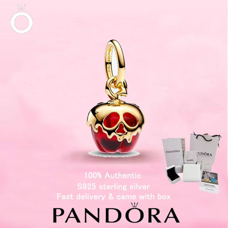 (245 Trang sức nữ 100% mạ vàng Bad Queen Apple Design Charm