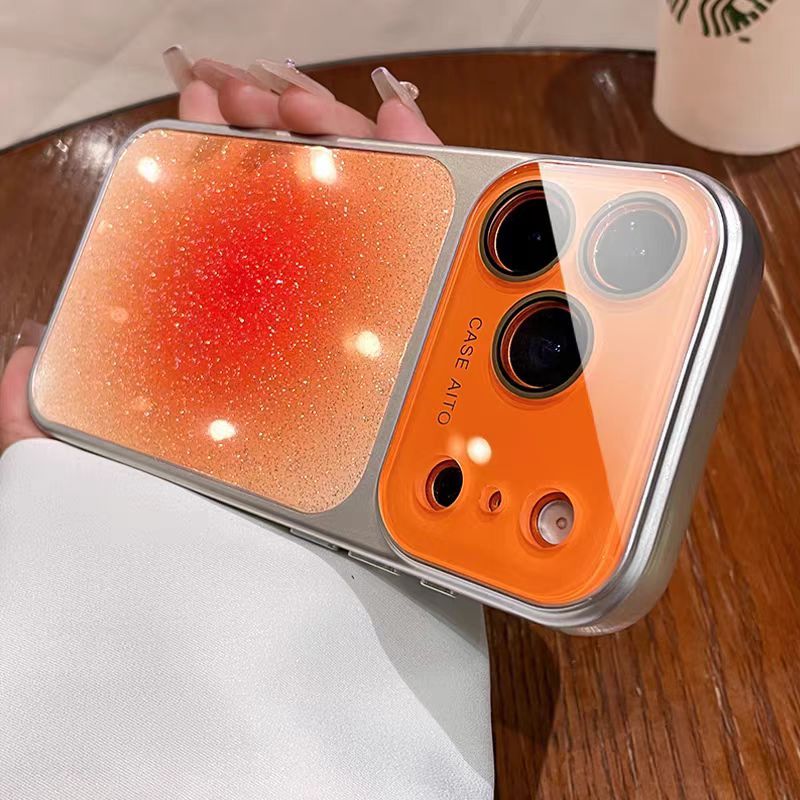Gradient long lanh l Ốp lưng cứng tương thích cho iPhone 12 pro max 13 pro max 14 pro max 15 pro max