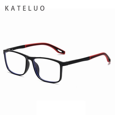 KATLUO Silicon Hợp Thời Trang TR90 Phong Cách Thể Thao Khung Kính Có Mùa Xuân, Thời Trang Xuyên Biên Giới Unisex Ánh Sáng Xanh Chặn Kính Plano Baidu Dịch Trực Tuyến 81306