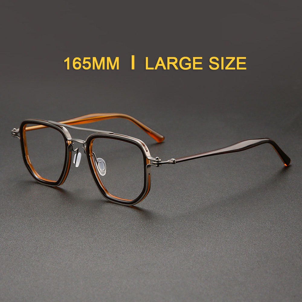 Khung kính titan acetate unisex mặt lớn, phong cách vintage Ins, ARLT5876PLUS