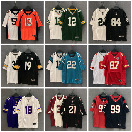 NFL Jersey Bóng Bầu Dục Mỹ Bóng Đá Phố Plus Kích Thước Hip Hop Nửa Tay hiphop Hip-Hop Bé Trai Rapbal