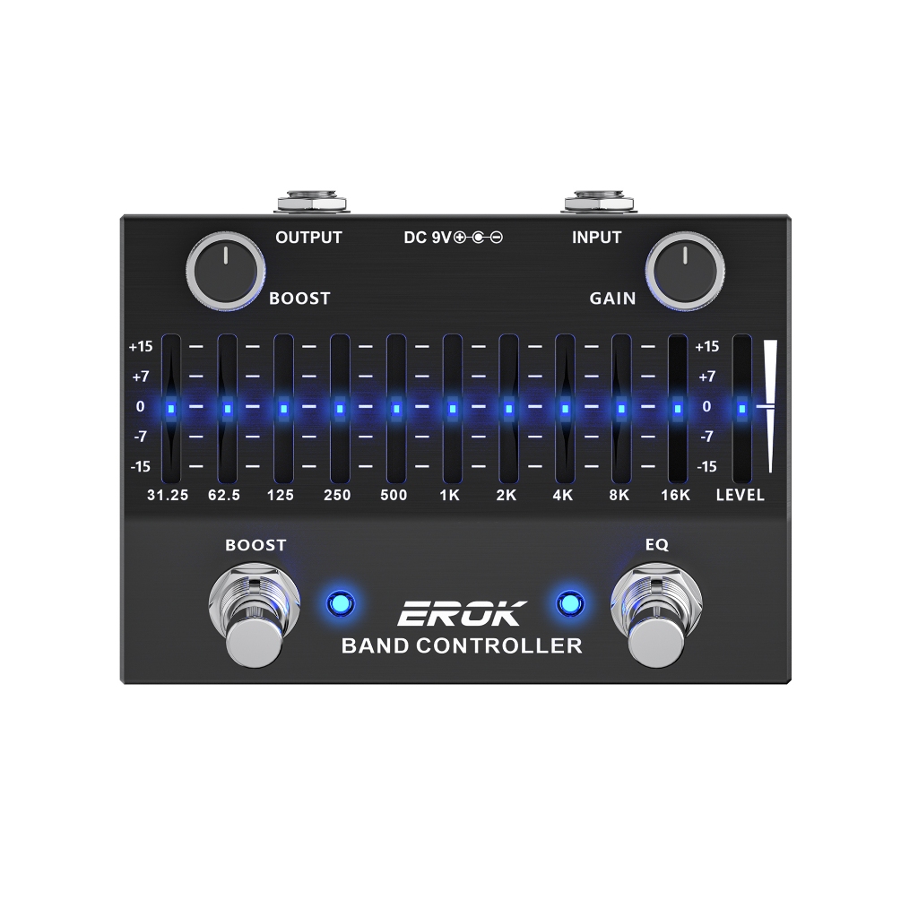 Bàn đạp hiệu ứng đàn Guitar EQ 10 băng tần EROK EQB-10 với tăng cường độc lập, vượt qua đích thực, h