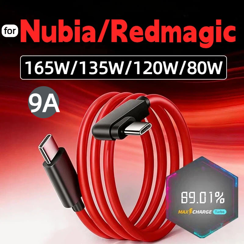 Cáp Dữ Liệu 9A Cho Nubia 165W Type C Sang USB C Cáp Sạc Cho Red Magic 9Pro / 8Pro / Z50 Tương Thích 