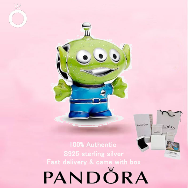 (328 Trang sức nữ 100% S925 Sterling Silver Pixar Toy Story Alien Charm