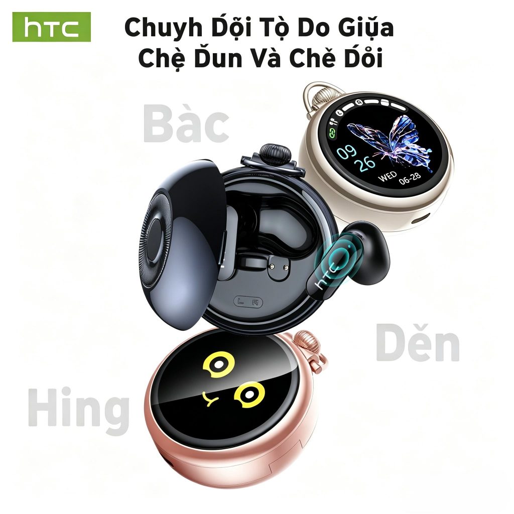 Tai nghe Bluetooth 6.0 thông minh HTC NE71 AI Tai nghe không dây màn hình cảm ứng Vỏ đồng hồ bỏ túi cổ điển IPX5 Chống nước Tuổi thọ pin dài Tai nghe chơi game bán trong tai | BigBuy360 - bigbuy360.vn