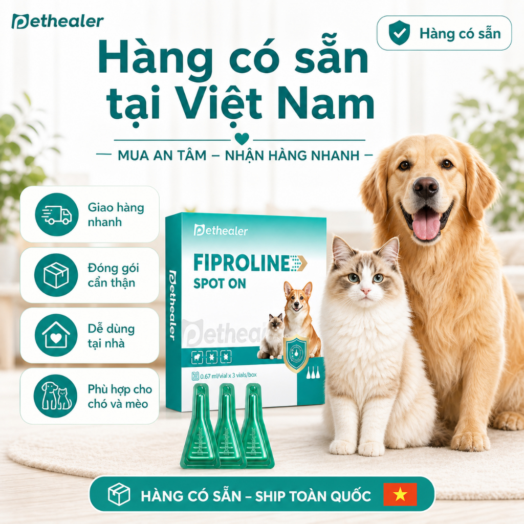 Pethealer Dung Dịch Chăm Sóc Định Kỳ Cho Chó Mèo 1 Hộp 3 Ống, Thiết Kế Nhỏ Giọt Tiện Lợi, Hàng Có Sẵ