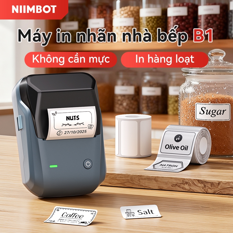 Niimbot B1/B1Pro Máy in nhãn Máy tạo nhãn Bluetooth Máy làm bánh thương mại Làm đẹp siêu thị Nhãn má