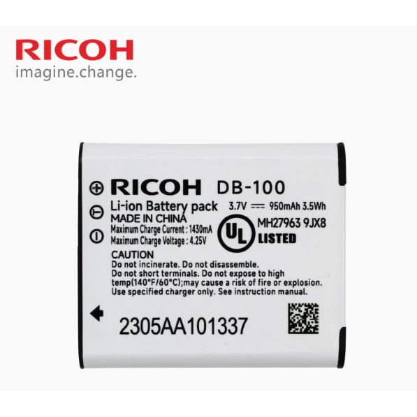 Pin & Bộ sạc Ricoh DB-100 cho máy ảnh PX, CX3, CX4, CX5, CX6, WG40, WG30, WG20