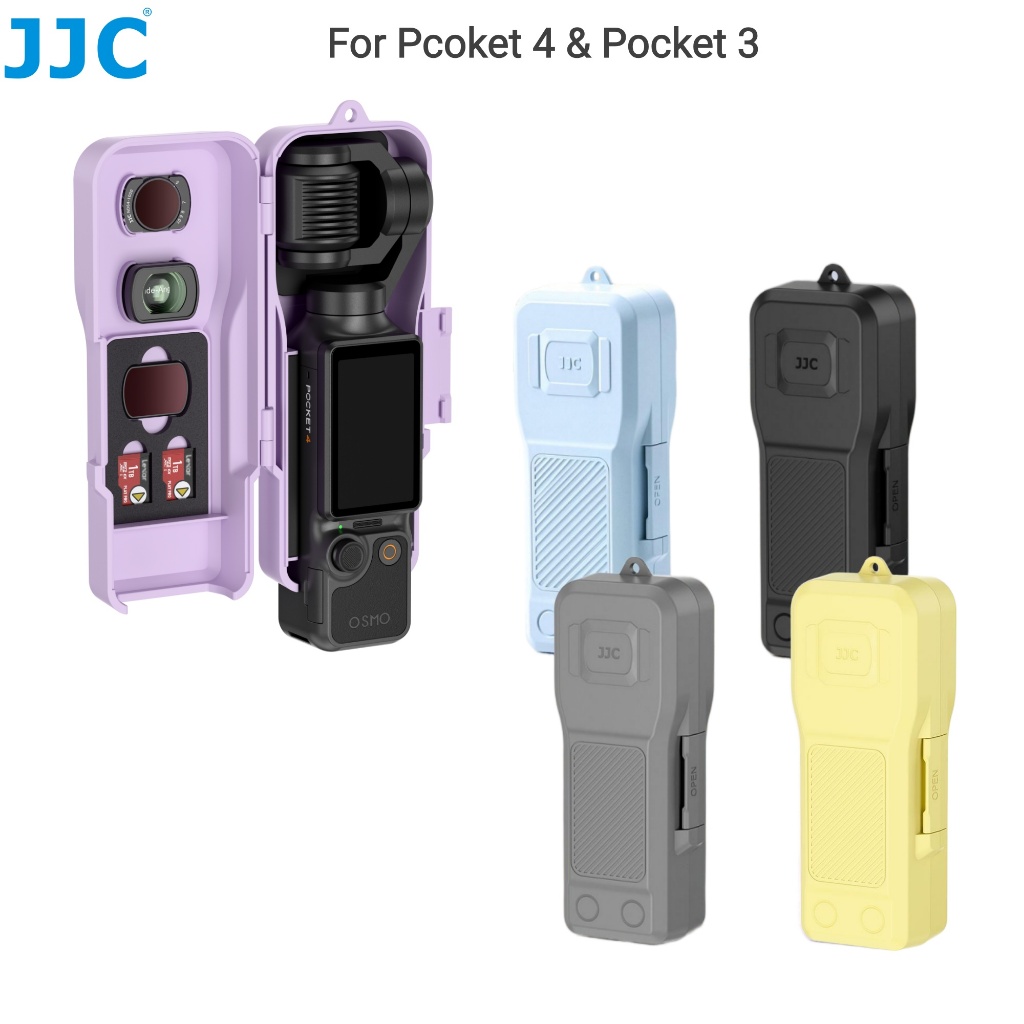 JJC Case Vỏ Bảo Vệ Cho DJI Osmo Pocket 4 Pocket 3 Creator Combo Với 3 3 khe lắp Bộ Lọc 2 Khe Cắm Thẻ