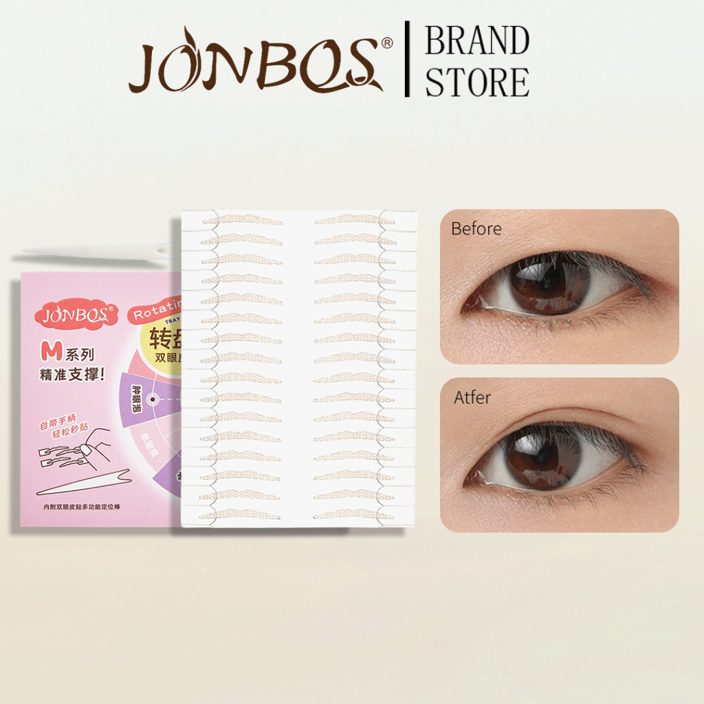 Miếng Dán Mắt 2 Mí JONBOS 160 Miếng - Chống Nước & Mồ Hôi, Nhẹ Thoáng Khí, Băng Dán Mí Tự Nhiên Vô H