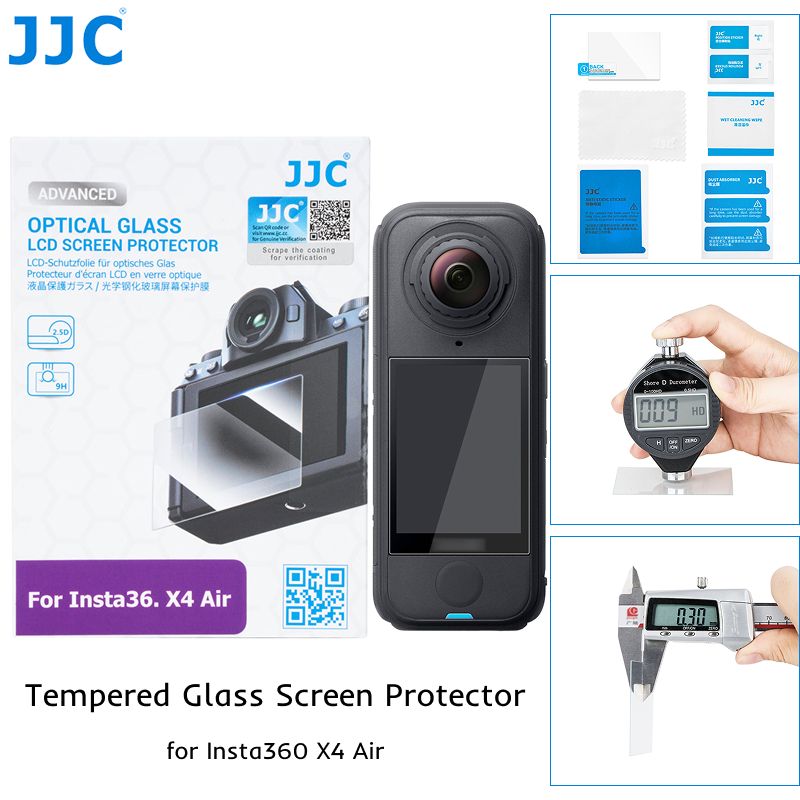JJC X4 Air Bảo vệ màn hình kính cường độ Tempered Glass Screen Protector cho Insta360 X4 Air Panoram