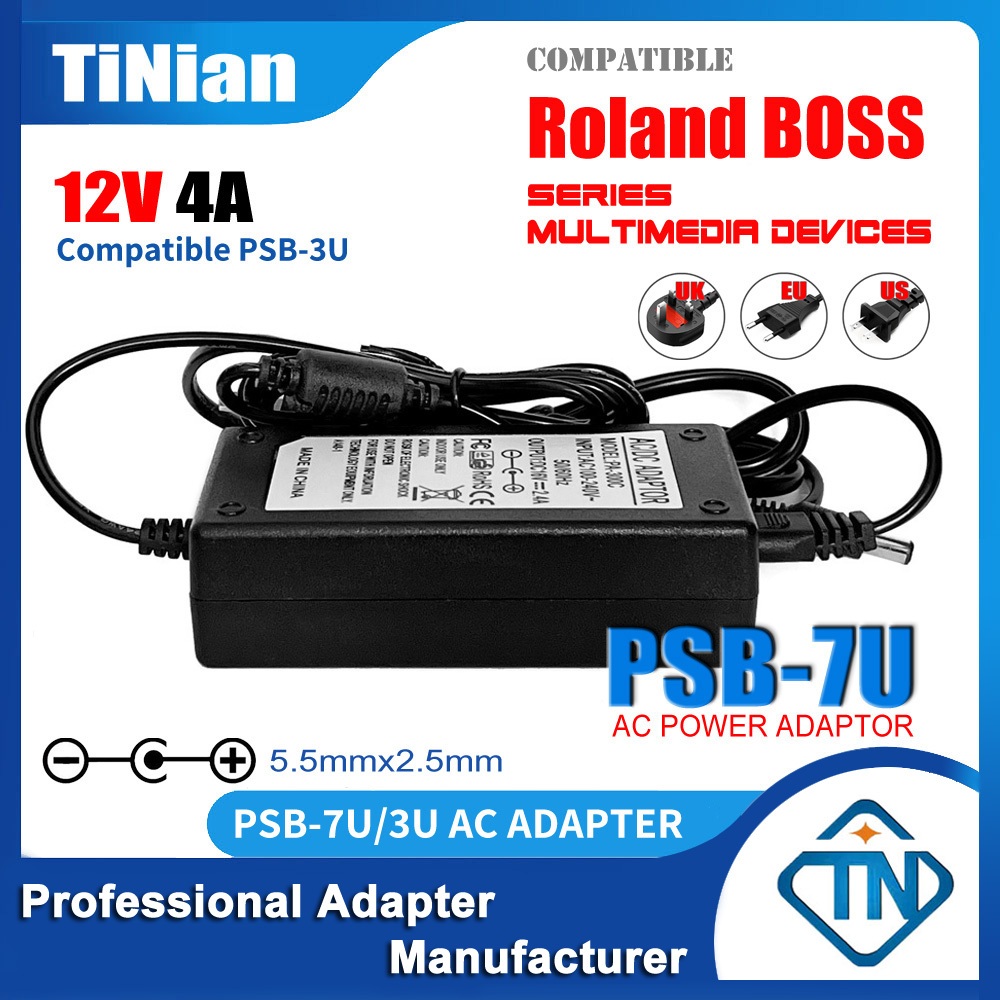 Bộ chuyển đổi AC / DC 12V 4A 3.6A 3A 2A PSB-7U / 3U cho Roland E-A7 E-X10 E-X50 FP-4F FP-7F FP-30X R