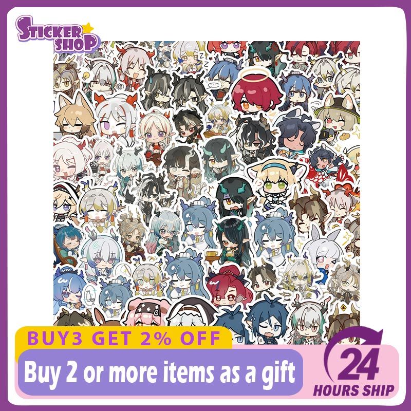 80 chiếc Trò chơi Arknights‌ Chibi Sticker DIY Nhật ký Hành lý Sổ lưu niệm Điện thoại di động Nhãn d