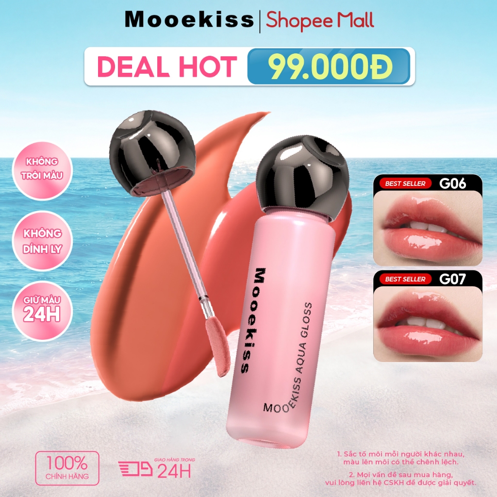 Son bóng Mooekiss Son hình đèn thiết kế độc đáo xinh xắn, lâu trôi, dưỡng ẩm môi, tôn da 2.1g | BigBuy360 - bigbuy360.vn