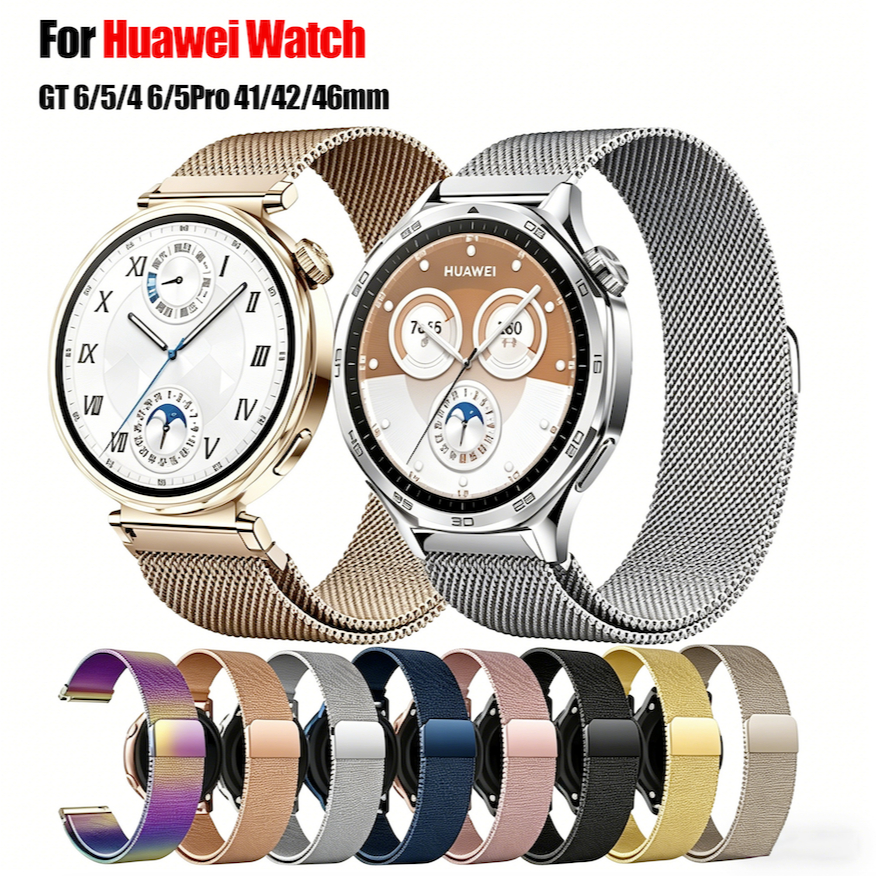 Dành cho Huawei Watch GT6 / 5 / 4 GT6 Pro GT5 Pro 41 / 42 / 46mm Milanese Loop Vòng tay kim loại từ 
