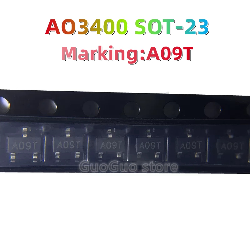 STO-23 100 chiếc N-channel AO3400 MOSFET Transistor Marking: A09T New pxc6 Marking: