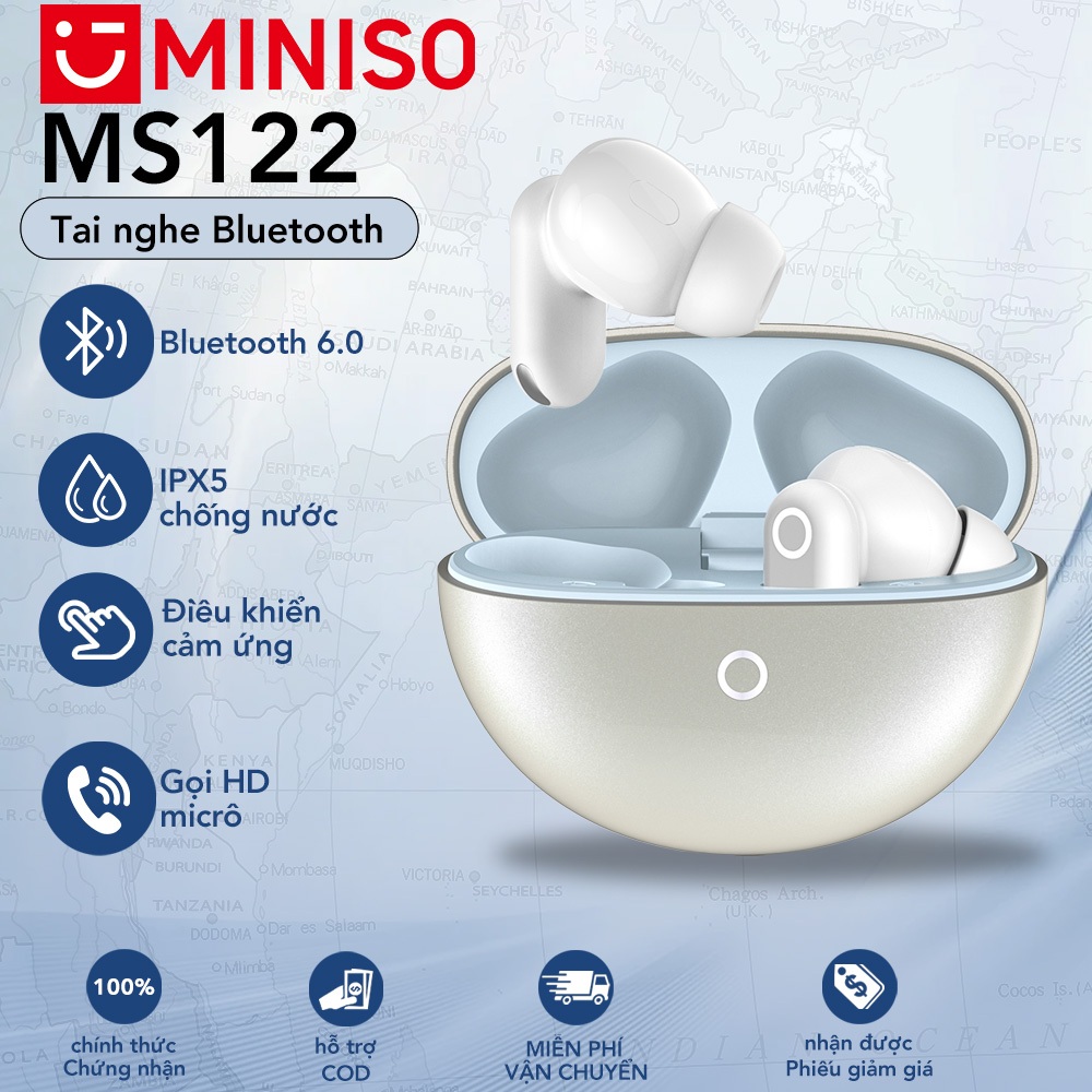 MINISO MS122  Tai Nghe Bluetooth Không Dây Cao CấpChế Độ Âm Nhạc HiFi ENC Khử Tiếng Ồn Cuộc Gọi Độ Trễ Siêu Thấp Chống Nước IPX5 | BigBuy360 - bigbuy360.vn
