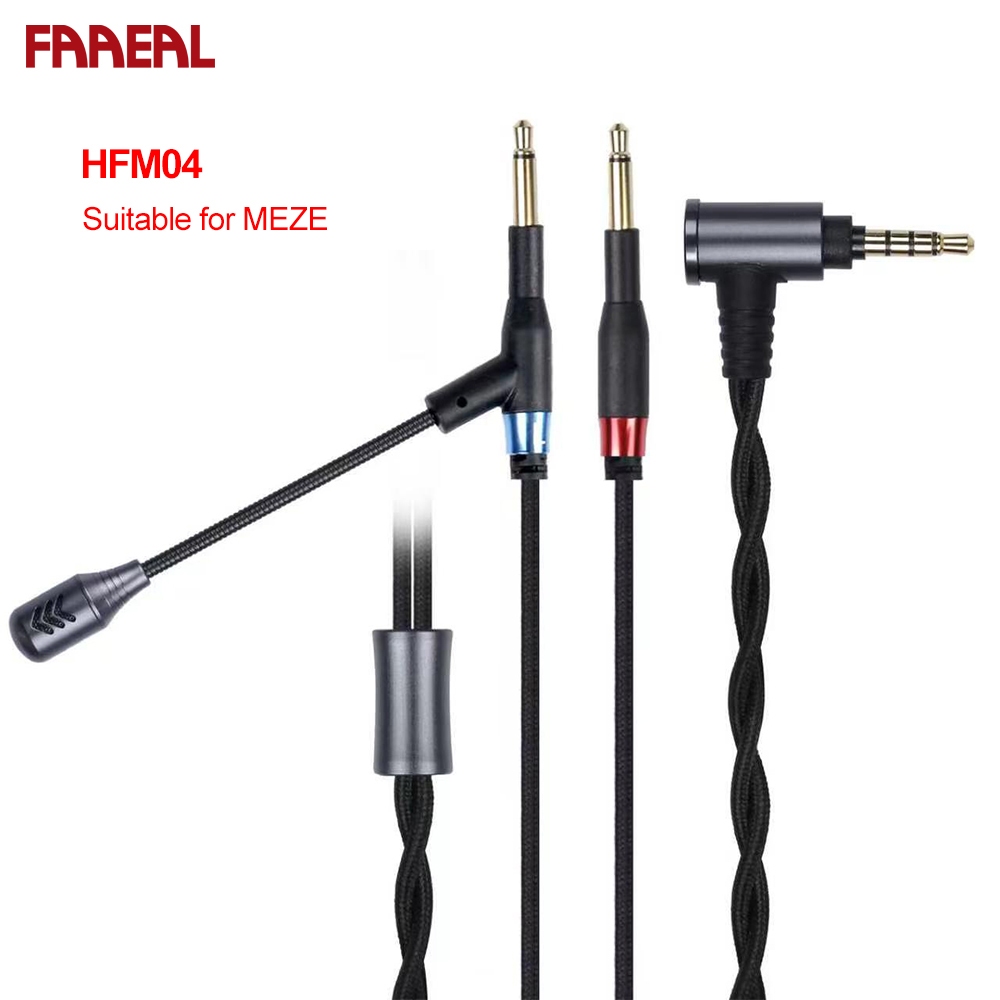 Cáp nâng cấp tai nghe FAAEAL HFM04 với micrô kim loại HD đa hướng Mở rộng phích cắm kép 3,5 mm tương