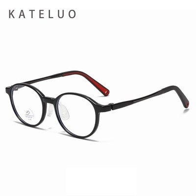 KATLUO Fashion Kids Khung kính mắt chống sốc TR siêu nhẹ Hai tông chống trượt và miếng đệm mũi silicon không gây dị ứng JR8461