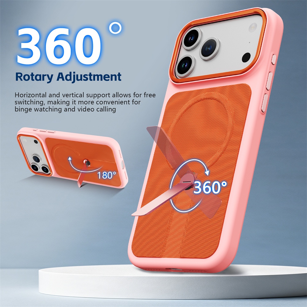Ốp điện thoại chống sốc từ tính bằng vải sang trọng cho iPhone 17 Pro Max i17 17PM Mini Holder Style