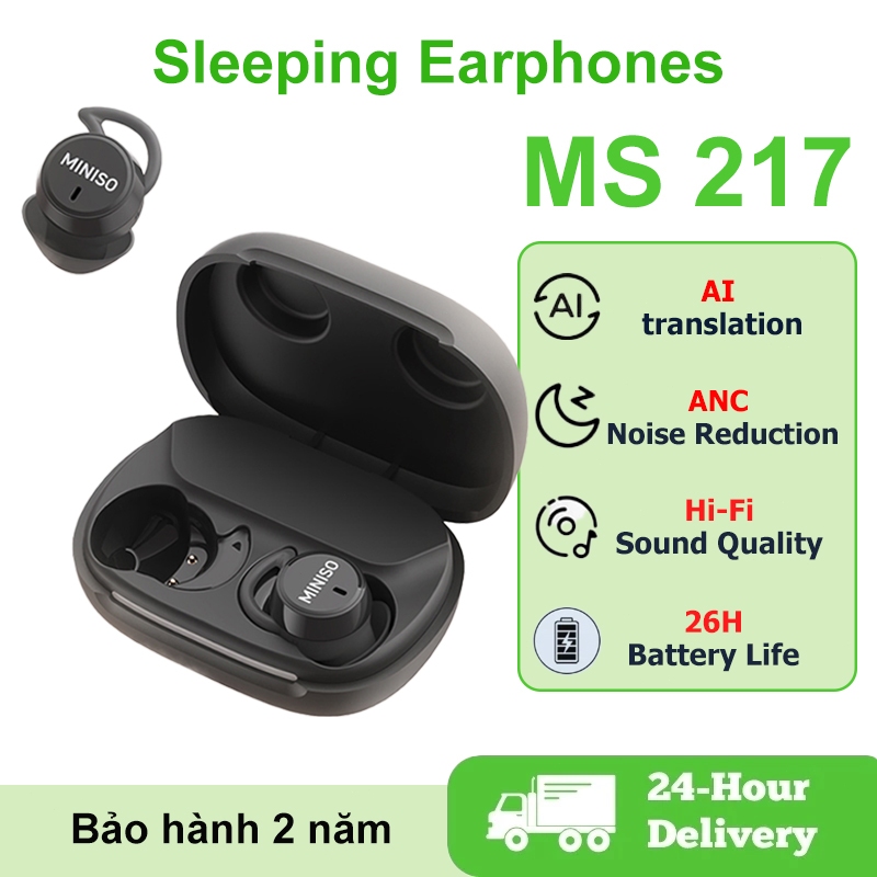 MINISO MS217 Tai nghe ngủ không dây 6.0 AI Tai nghe dịch thuật thời gian thực thông minh 3g Tai nghe âm thanh nổi HiFi vô hình và thoải mái cho | BigBuy360 - bigbuy360.vn
