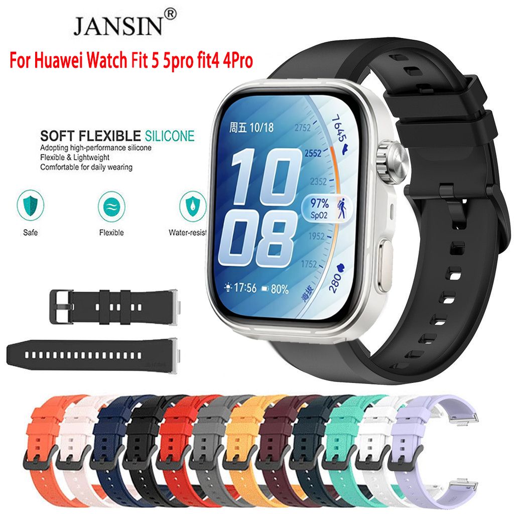 Jansin Dây đeo đồng hồ  bằng silicon thay thế cho huawei Watch Fit 4 4Pro fit3 Smart Band