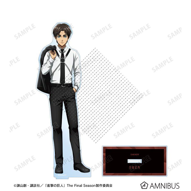 Attack on Titan Suit Style Eren Levi Hange Erwin Acrylic Stand Móc khóa Anime Collection