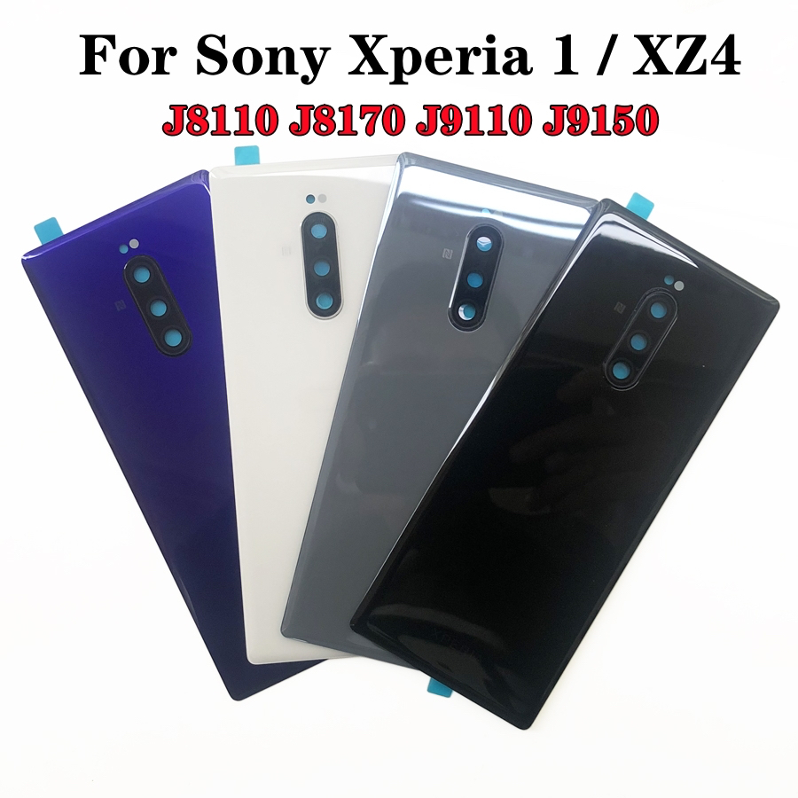 Dành Cho Sony Xperia 1 / XZ4 J8110 J8170 J91110 J9150 Mặt Sau Kính Pin Nắp Cửa Sau Vỏ Vỏ Có Thay Thế