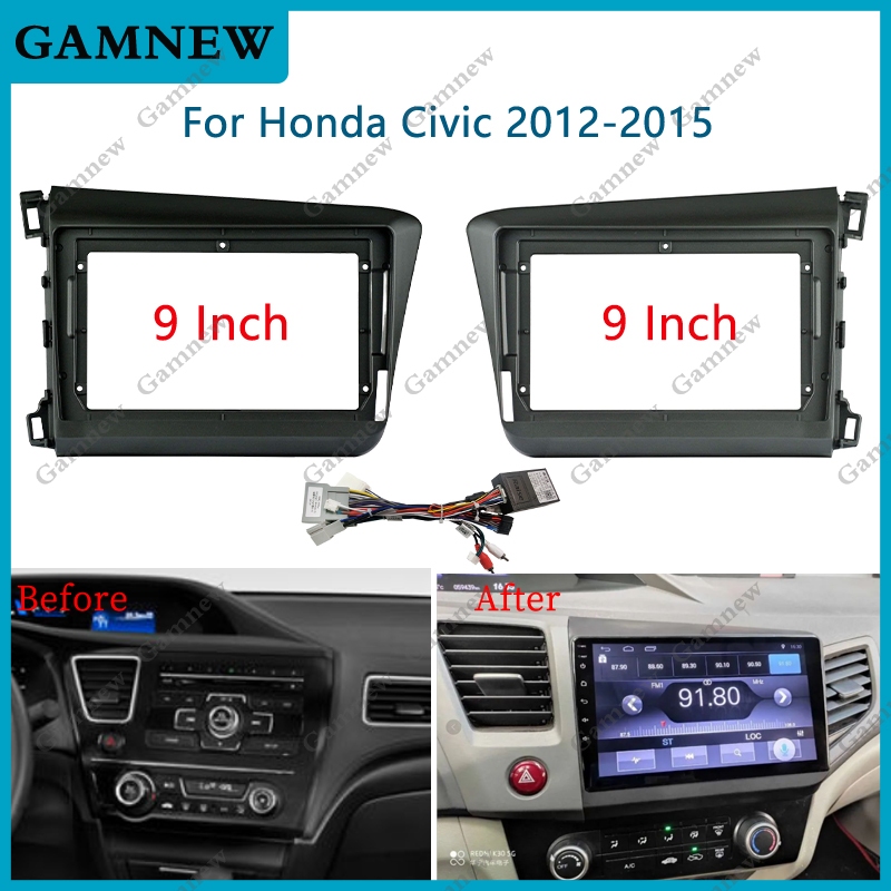 Bộ chuyển đổi Fascia khung ô tô 9 Inch cho 2012 HONDA CIVIC (9INCH, LHD) (9INCH, RHD) Bộ bảng điều k