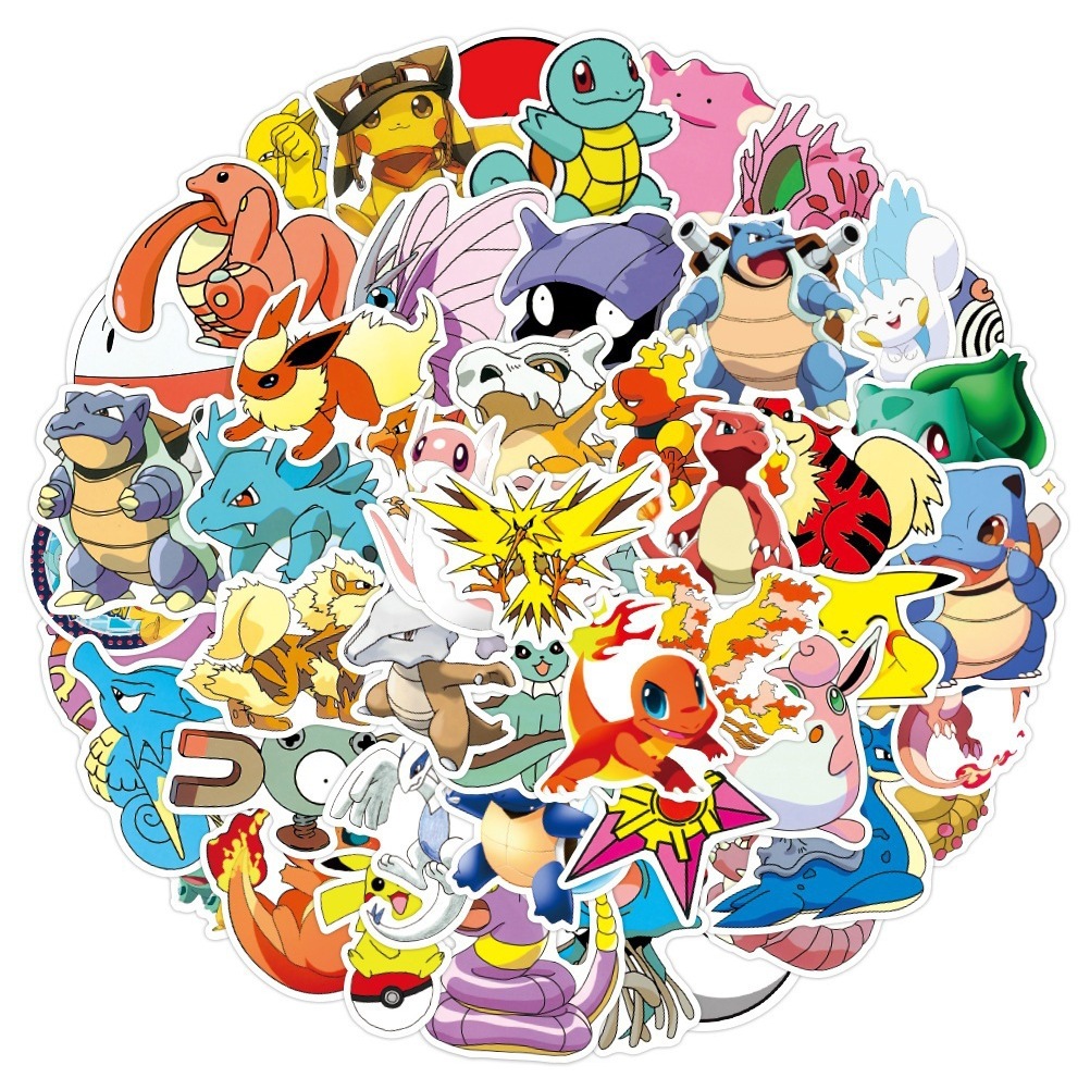 [50 CÁI] Miếng dán Pokemon Hoạt hình Anime chống nước#TZ002