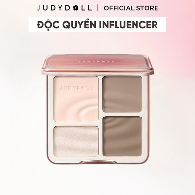 [CB INFLUENCER] Bảng Phấn Tạo Khối Bắt Sáng 4 Ô JUDYDOLL Highlight & Contour Palette Mỏng Mịn Dễ tán Chuẩn màu 3D Lâu trôi 9g