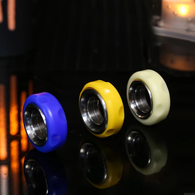 1 Fidget Ring Spinner EDC Toy - Vòng phô mai Giảm lo âu Xoay ngón tay bằng thép không gỉ Tiện ích gi