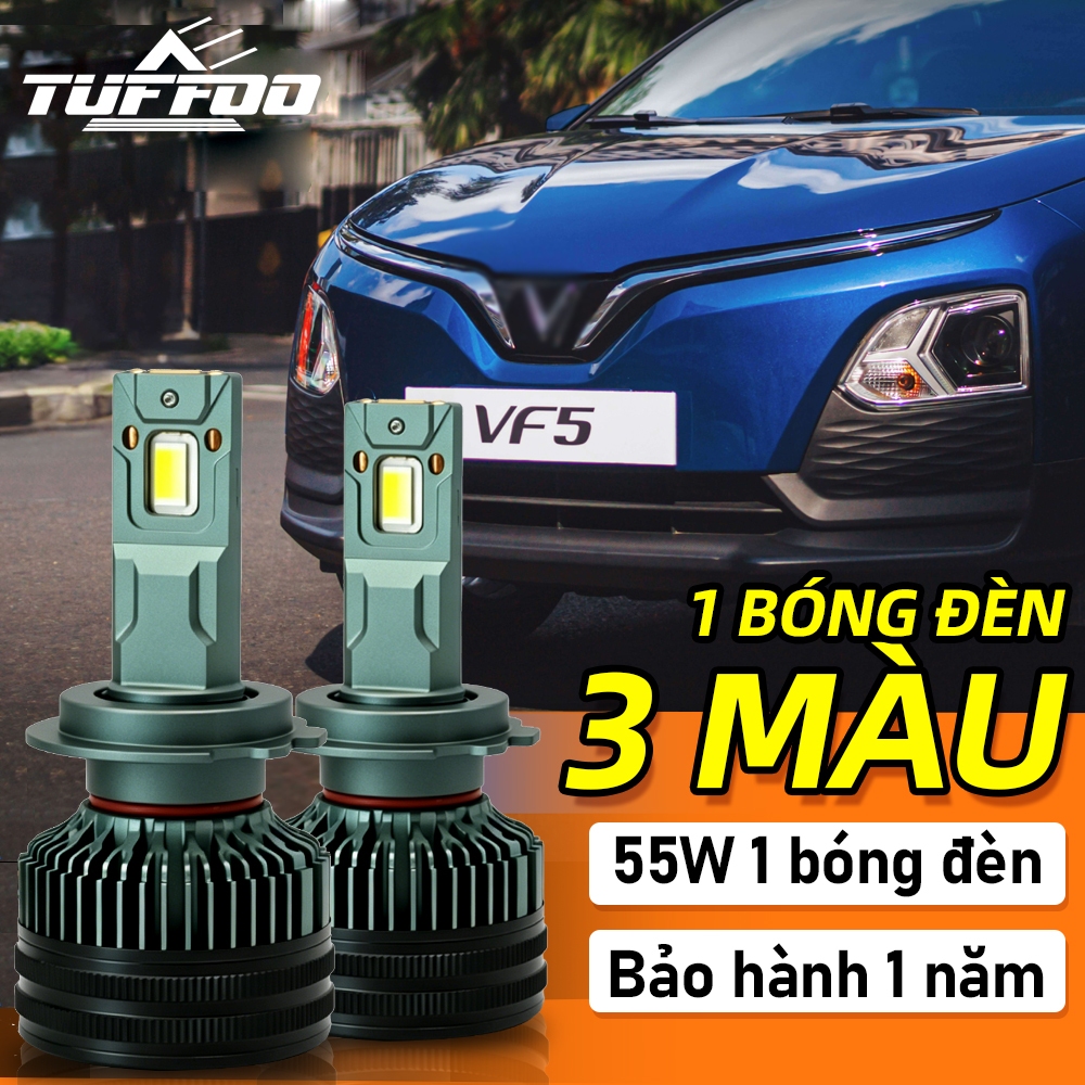 TUFFOO 1 Cặp 3 Màu VF5/VF5 Plus LED Bóng Đèn Cos/Đèn Pha H7