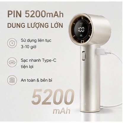 Sorf A18 Pro - Quạt Cầm Tay & Để Bàn 2 Trong 1: Gió Mạnh, Chạy Êm, Làm Mát Nhanh Chóng | BigBuy360 - bigbuy360.vn