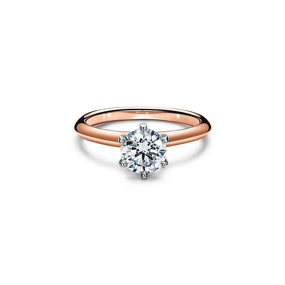Nhẫn đính hôn Morganite sáu ngạnh Tiff Setting Rose Gold