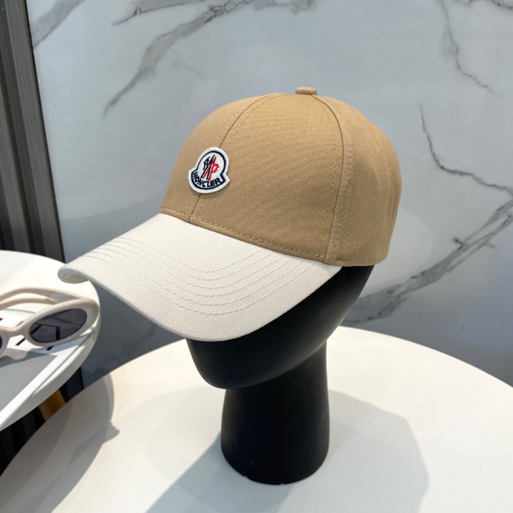 Moncler Moncler Nhãn Nhỏ Thêu Mũ Bóng Chày Màu Sắc Phù Hợp Với Mũ Mềm Đơn Giản Phù Hợp Với Unisex Mũ