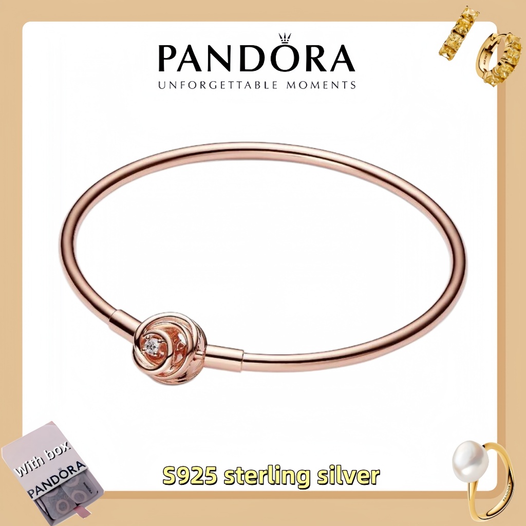 Vòng tay mặt dây chuyền trang sức bằng bạc Pandora S925 (hộp quà tặng miễn phí) Vòng tay đeo chéo Pa