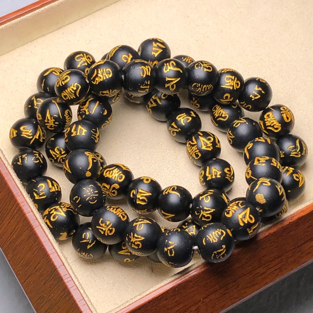 Vòng tay Mantra thủy tinh 12mm Âm thanh Brahma trong suốt