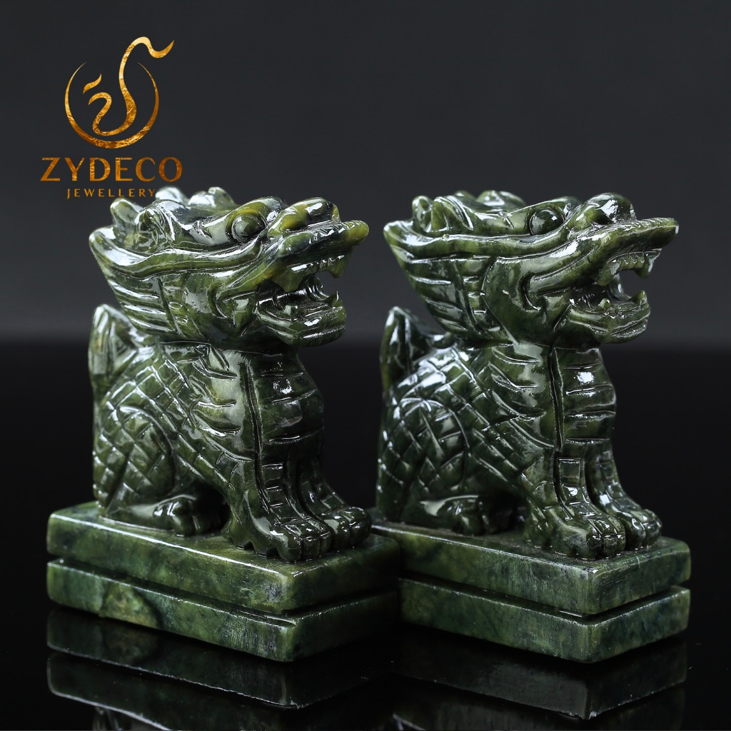 Zydeco Đá Khắc Đồ Trang Trí Kirin Một Cặp Nhập Vào Nhà Chăm Sóc Gia Đình Ngọc Gửi Trẻ Em Ngọc Kirin 