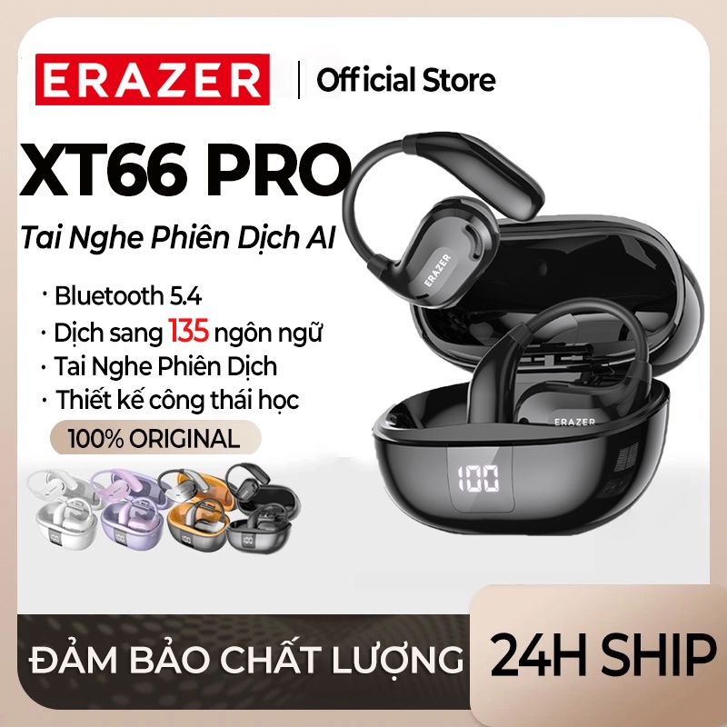 ERAZER XT66 PRO Tai Nghe Phiên Dịch Al tai nghe Bluetooth 5.4 Dịch thuật thông…